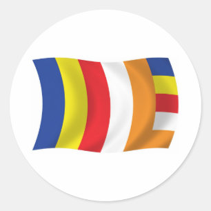 Buddhistische Religiositäts-Flag-Aufkleber Runder Aufkleber