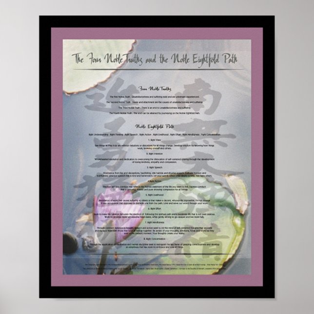 Buddhistische Wahrheiten Poster (Vorne)