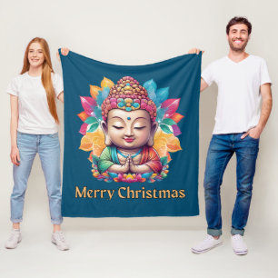 Buddhistische Weihnachten Fleecedecke