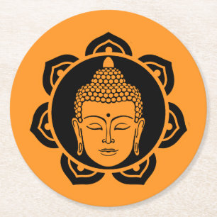 buddhistische Wohngestaltung Runder Pappuntersetzer