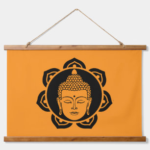 buddhistische Wohngestaltung Wandteppich Mit Holzrahmen