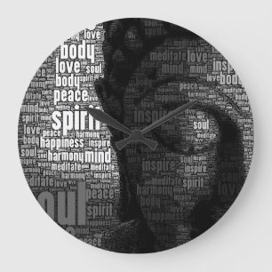 Buddhistische Wörter von Klugheit Große Wanduhr