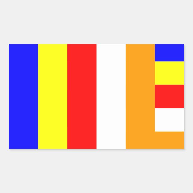 Buddhistischer Flaggenaufkleber Rechteckiger Aufkleber (Vorderseite)