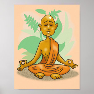 Buddhistischer Mönch in Meditation Poster