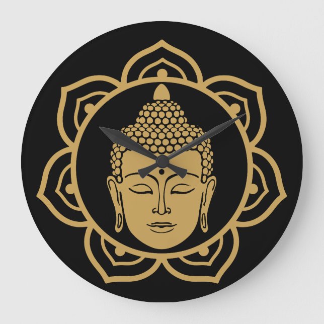 Buddhistischer Nirvana-Tag Große Wanduhr (Vorderseite)