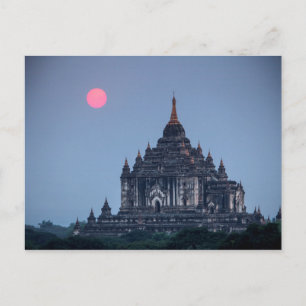 Buddhistischer Tempel bei Sonnenuntergang Postkarte