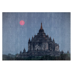Buddhistischer Tempel bei Sonnenuntergang Schneidebrett