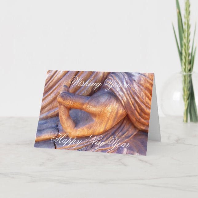 Buddhistisches Handmudra neues Jahr Feiertagskarte (Vorderseite)