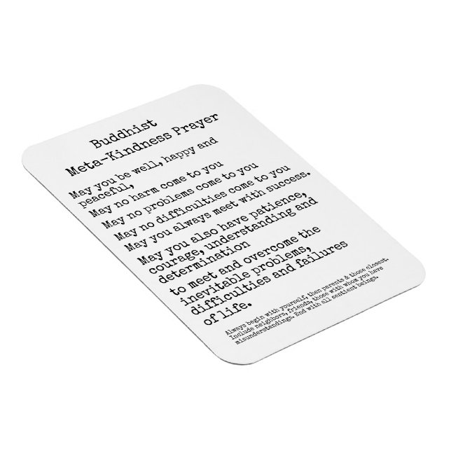 Buddhistisches Meta-Kindness-Gebet Magnet (Rechte Seite)
