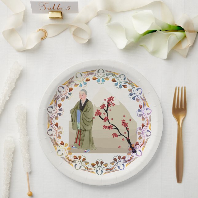 Buddhistisches Mönchspapier Pappteller (Hochzeit)