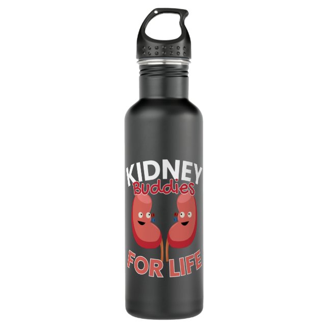 Buddies für lebensnotwendige Nierenspenden Edelstahlflasche (Vorderseite)