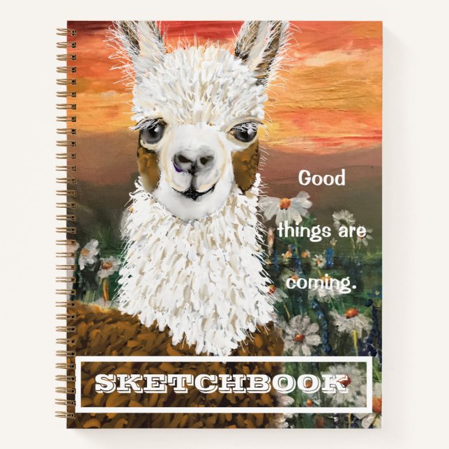 Budding Artist Sketchbook Mama Llama Spiral Notizbuch (Vorderseite)