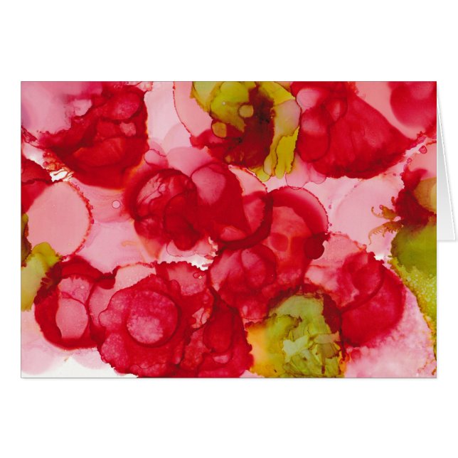 "Budding Red" - Alcohol Ink Art Print (Vorderseite (Horizontal))