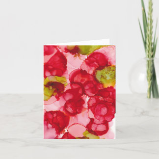 "Budding Red" - Alcohol Ink Art Print Karte