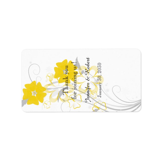 Budding Romance Yellow Wedding Lip Balm Label Adressaufkleber (Vorne)