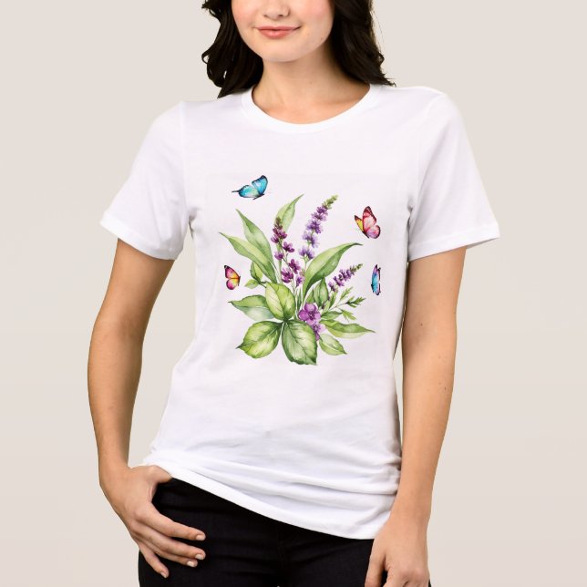 Buddleja flowers Tri-Blend shirt (Vorderseite)