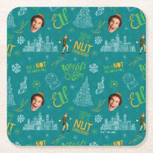 Buddy der Elf Aquamarines Zitatsmuster Rechteckiger Pappuntersetzer