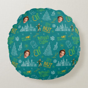 Buddy der Elf Aquamarines Zitatsmuster Rundes Kissen