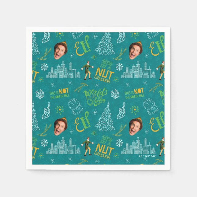 Buddy der Elf Aquamarines Zitatsmuster Serviette (Vorderseite)