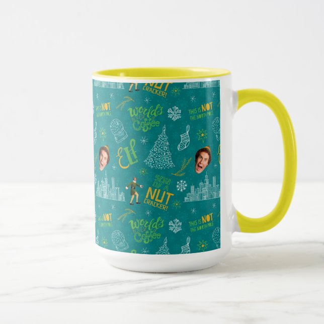 Buddy der Elf Aquamarines Zitatsmuster Tasse (Rechts)