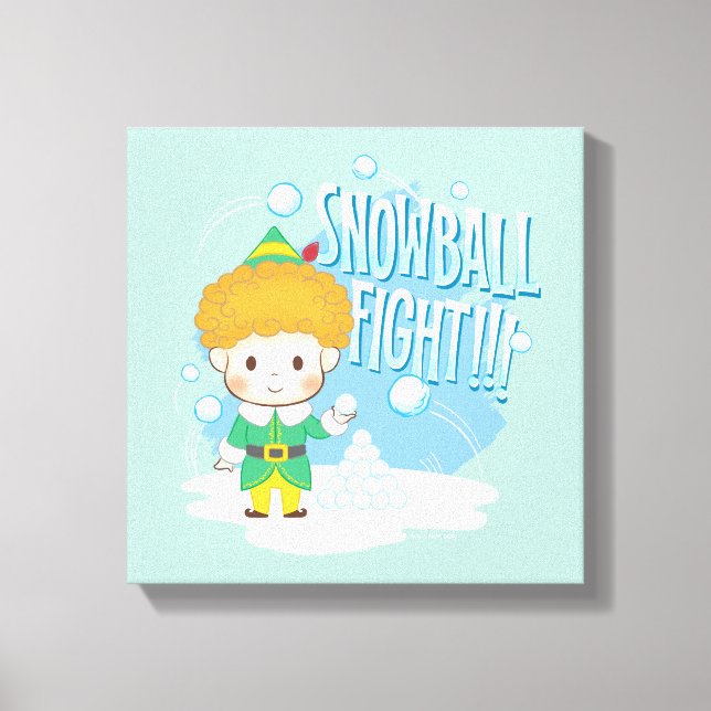 Buddy der Elf Snowball Kampf! Leinwanddruck (Vorderseite)
