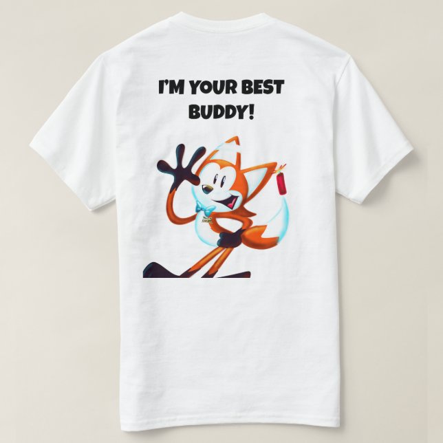 Buddy Der unglückliche Fox T-Shirt (Design Rückseite)