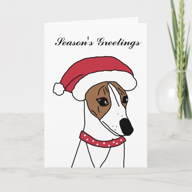 Buddy, die Whippet Feiertagskarte (Vorderseite)
