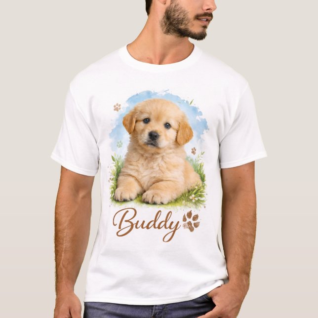 Buddy for Life Pet's Simple Modern Cool Typography T-Shirt (Vorderseite)