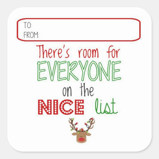 Buddy Gift Labels Quadratischer Aufkleber (Vorderseite)