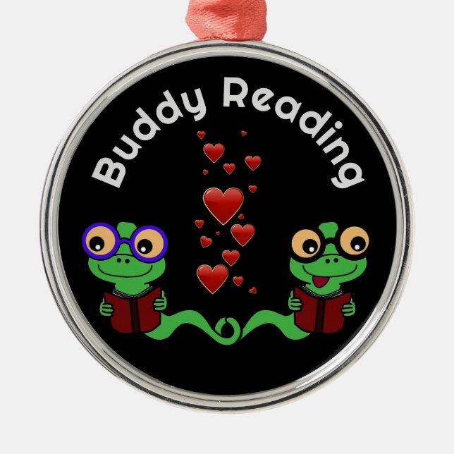 Buddy Reading Ornament Aus Metall (Vorne)
