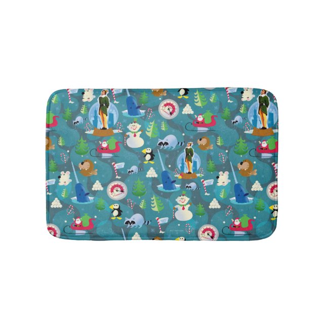 Buddy the Elf and Characters Aquamarin Pattern Badematte (Vorderseite)