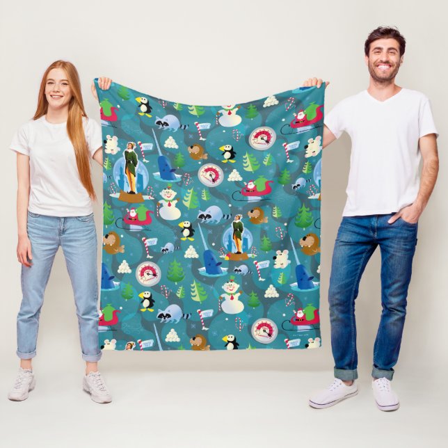 Buddy the Elf and Characters Aquamarin Pattern Fleecedecke (Beispiel)