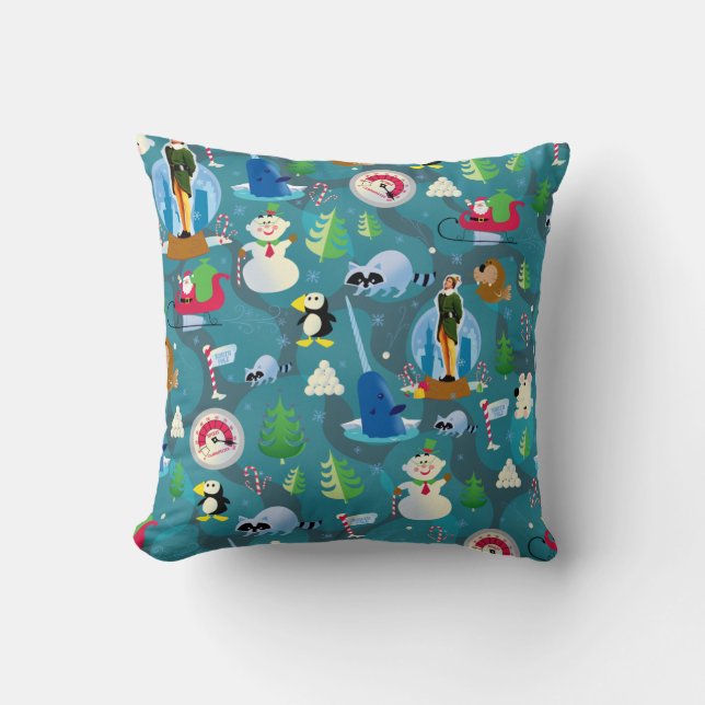 Buddy the Elf and Characters Aquamarin Pattern Kissen (Vorderseite)