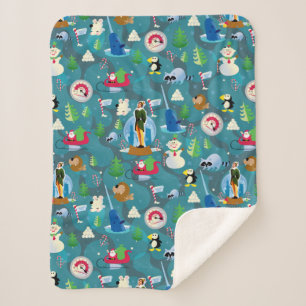 Buddy the Elf and Characters Aquamarin Pattern Sherpadecke