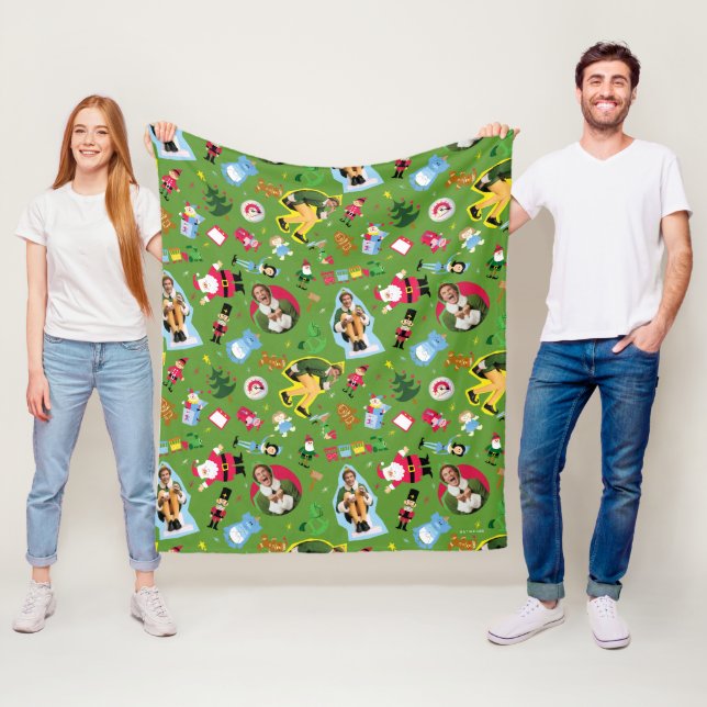 Buddy the Elf and Christmas Icons Pattern Fleecedecke (Beispiel)