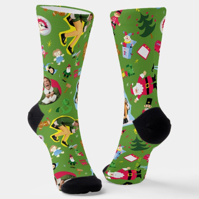 Buddy the Elf and Christmas Icons Pattern Socks Socken (Gewinkelt)