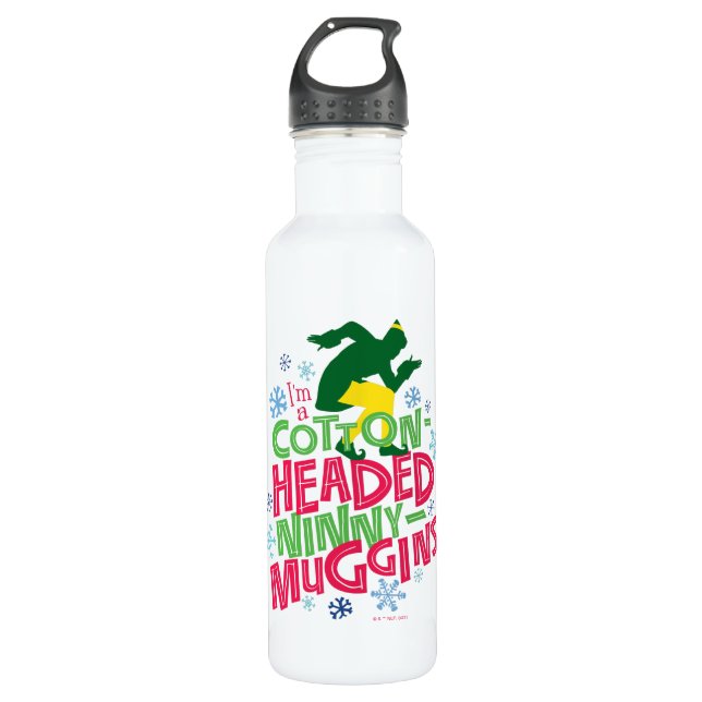 Buddy the Elf | Baumwolle mit Kopf Ninny-Muggins Edelstahlflasche (Vorderseite)