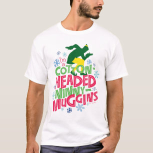 Buddy the Elf Baumwolle mit Kopf Ninny-Muggins T-Shirt