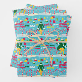 Buddy the Elf Candy Pattern Geschenkpapier Set