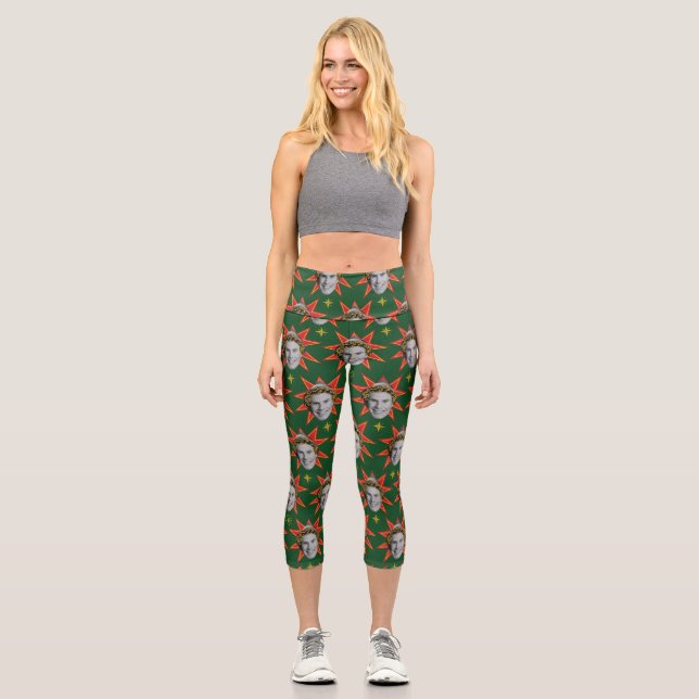 Buddy the Elf Emotions Pattern Capri Leggings (Vorderseite)
