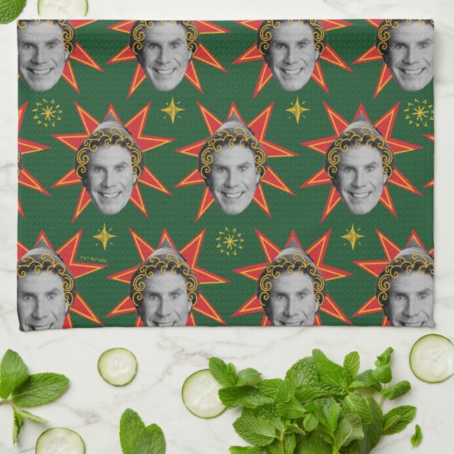 Buddy the Elf Emotions Pattern Geschirrtuch (Gefaltet)