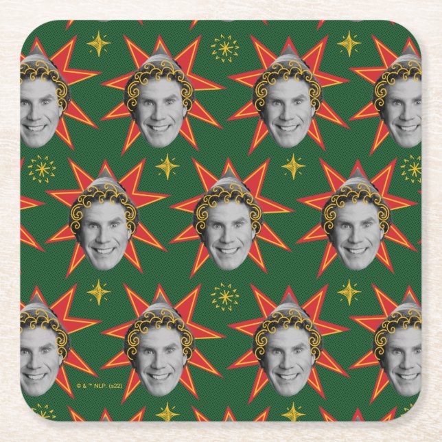 Buddy the Elf Emotions Pattern Rechteckiger Pappuntersetzer (Vorderseite)