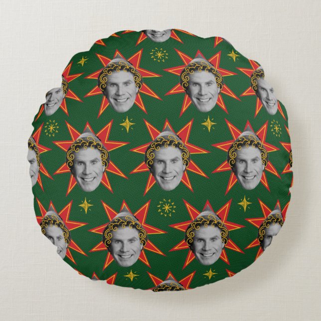Buddy the Elf Emotions Pattern Rundes Kissen (Vorderseite)