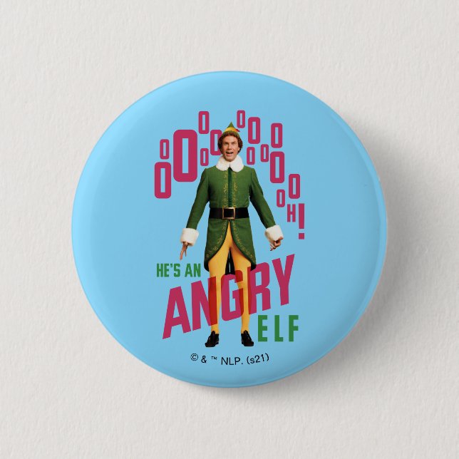 Buddy the Elf | Er ist ein wütender Elf Button (Vorderseite)
