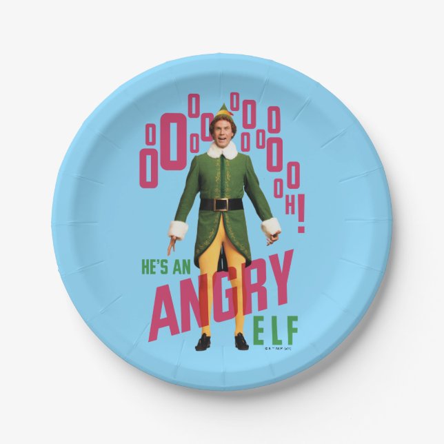 Buddy the Elf | He's an Angry Elf Pappteller (Vorderseite)