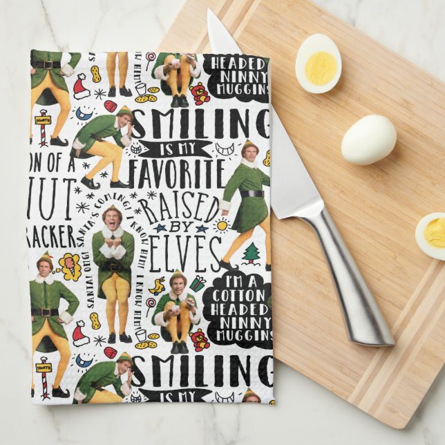 Buddy The Elf Quote Pattern Geschirrtuch (Viertel Falte)