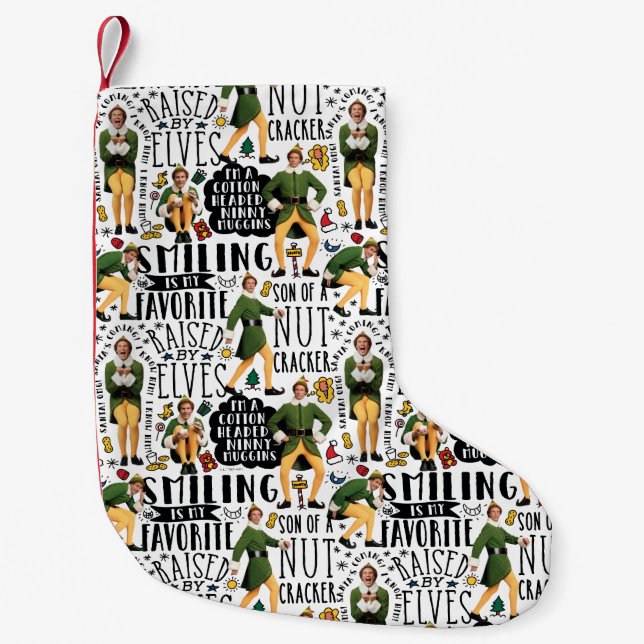 Buddy The Elf Quote Pattern Kleiner Weihnachtsstrumpf (Vorderseite)