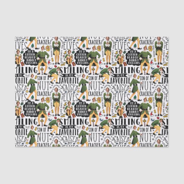 Buddy The Elf Quote Pattern Seidenpapier (Vorderseite)