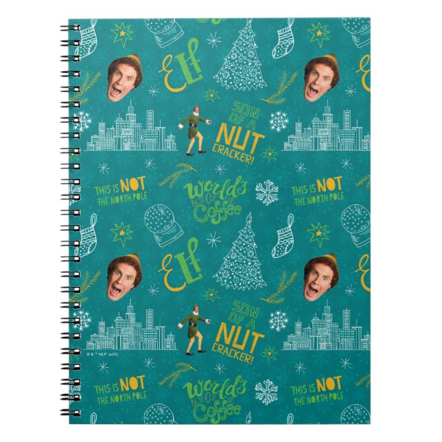Buddy the Elf Teal Quote Pattern Notizblock (Vorderseite)