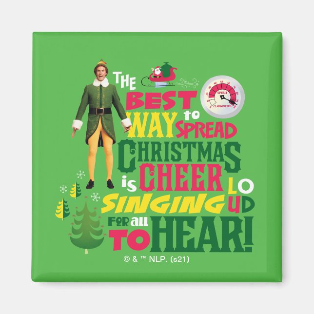 Buddy the Elf | Weihnachts-Cheer Grafik-Zitat Magnet (Vorne)
